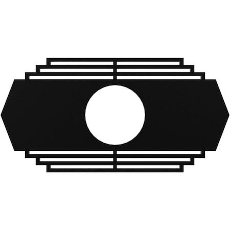 Ekena Millwork Chrysler Architectural Grade PVC Pierced Ceiling Medallion, Black, 16"W x 8"H x 4 1/4"ID x 1/2"P CMPP16X08CSSBL